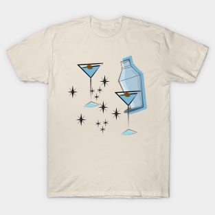 Midcentury Styled Martinis Decorated with Starbursts T-Shirt